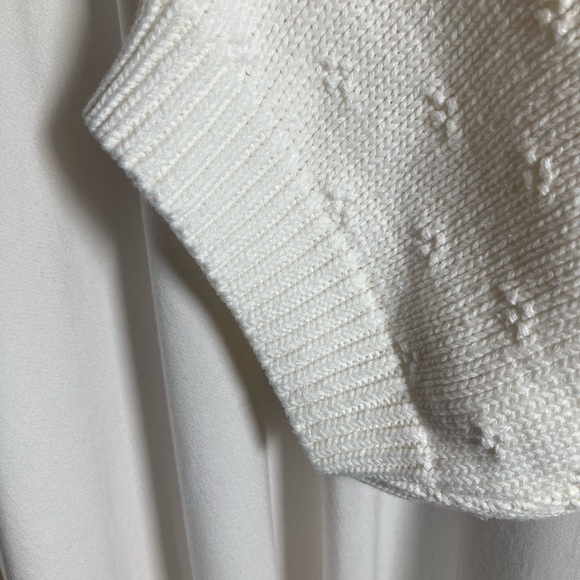 Liz Baker Creamy White Short Sleeve Sweater Floral Embroidery Sz 2X Valentines - Picture 6 of 11
